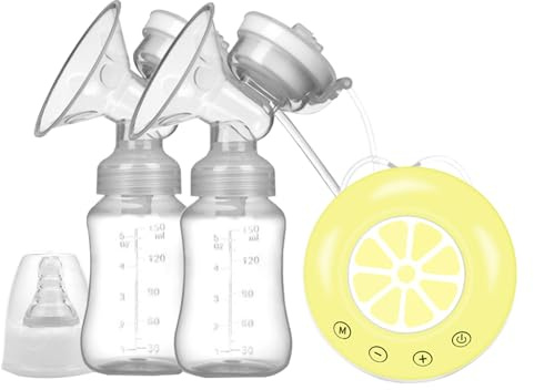 Elektrisk bröstpump – 10 x 10 cm amningspump, förbättrad rörlighet | Amning dubbla bröst mjölkpumpar med varierande massage, mjölkextraktor för nyblivna postpartum användning för hemmabruk