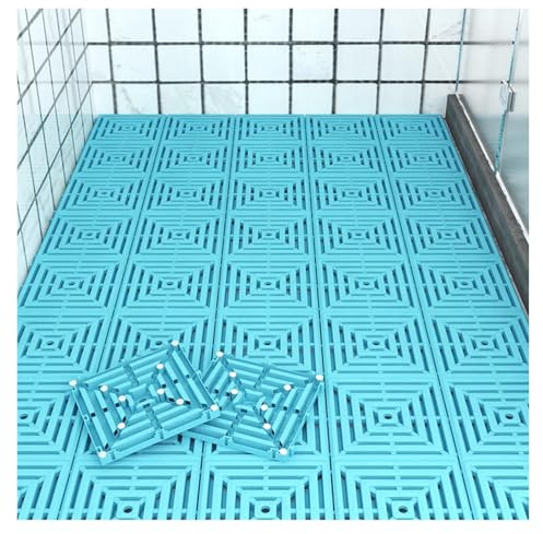 Dalles Garage Emboîtables Drainage Rapide Carrelage Revêtement Sol Caillebotis Exterieur Jardin de Salle Bain(12pieces)