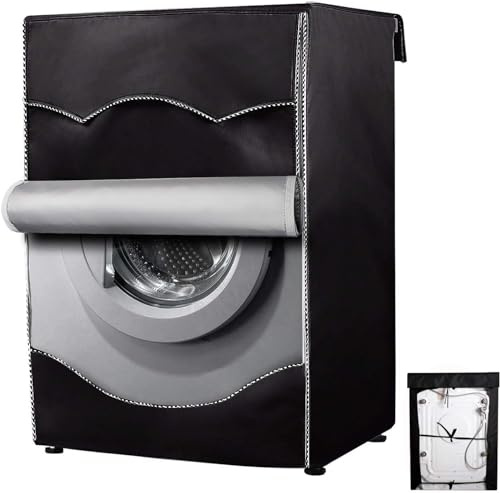 Housse de Lave-Linge Chargement Frontal – Tissu Oxford 420D Déperlant avec Fermeture Éclair, Protection contre Poussière et Soleil, Aérée, Usage Intérieur & Extérieur, 60×60×85 cm