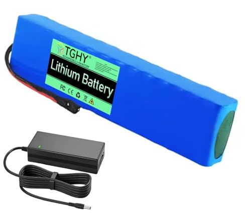 TGHY Batteria al Litio da 36V 10.5Ah per Monopattino Elettrico, configurazione 10S3P, Batteria da 36 Volt con Caricabatterie Inclusa, per Motori di Skateboard da 0-350W.,Xt60+jst 1