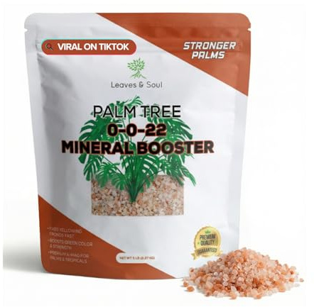 Palm Tree Fertilizer 0-0-22 Granular Mineral Booster – Palm Fertilizer Outdoor for Tropical Plants, Palm Tree Food with Potassium for Strong Roots & Growth, Fertilizer for Palm Trees 5 lbs