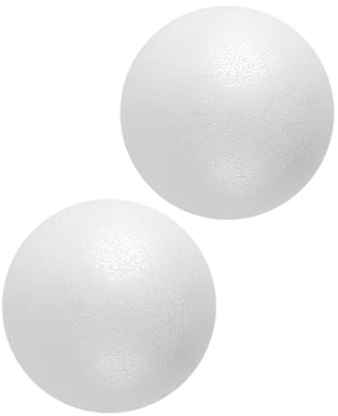 TEMPNAP Sfera Polistirolo 40cm Bianca in Schiuma, 2 Pezzi, Leggera e Forabile, per Progetti Scolastici e Composizioni Floreali Personalizzate