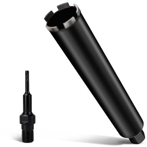 Ø44 mm Couronne Forage Diamant 1 ¼'' UNC Carotteuse + Adaptateur SDS Plus | Trépan foret diamant totale L460 mm, Vitesse 650-2200 RPM, Sec/Humide - Forage Pour Béton Armé, Maçonnerie, Pierre Et Brique