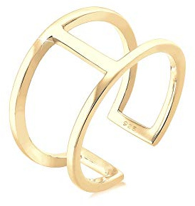 Elli Ring Damen im Geo Minimal Trend Größenverstellbar in 925 Sterling