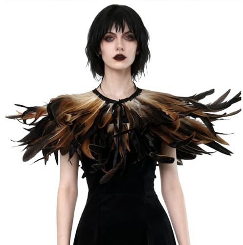 keland Gothic fjäder växelkoppel halsband halloween kostym epaletter