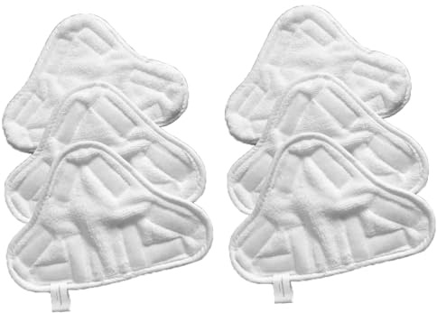 MALAYAS - 6 Stück Ersatzbezug Steam Mop Pads für Hot Spray Mop, Ersatzbezüge für Steam Dampfreiniger Ersatzbezug Hot Spray Mop, Mikrofasertuch waschbar, Familienpackung, Weiß