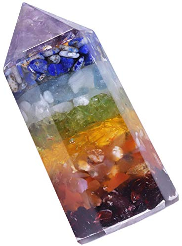 mookaitedecor 3er Pack Hexagonal Healing Crystal Point Zauberstab, Facettiertes Prisma Obelisk Energy Dekoration für die Reiki Chakra Meditation