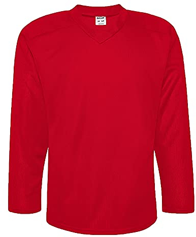 EALER H80 Series Blank Ice Hockey Practice Jersey for Men and Boy - Senior and Junior - Adult and Youth Red