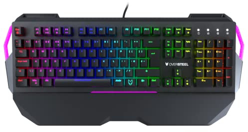 Oversteel Iron - Mechanische Gaming-Tastatur, RGB, roter Schalter