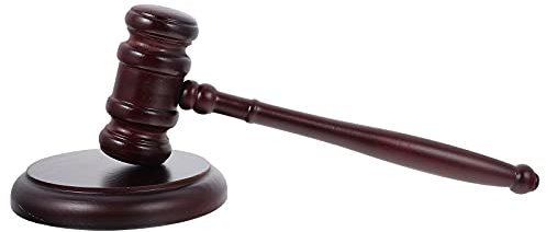 TOYANDONA Professional Wooden Gavel and Sound Block Set - Classic Judge's Hammer for Courtroom, Auctions & Lawyers | Solid Hardwood Construction with Premium Finish