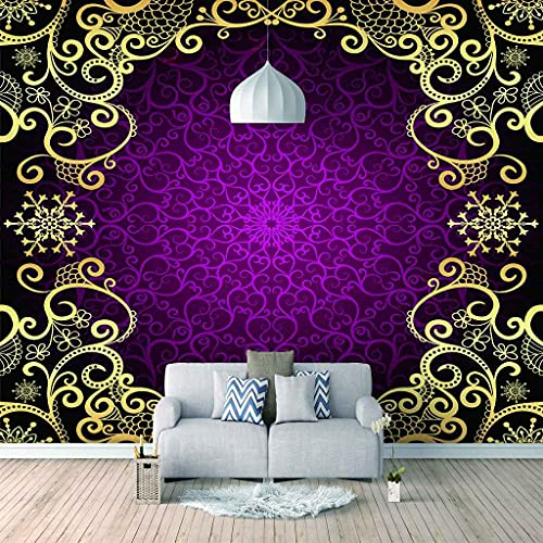 FVGKYS Wandbilder Schlafzimmer Erwachsene Kinder Tapete Plakate 3D Lila Musterkunst Selbstklebend Wandgemälde Wandtattoo Kunst Dekoration Für Wohnzimmer Küche Wanddekoration 350x256cm