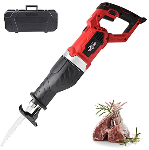 Knochensäge Elektrisch, 900W/1300W Handheld Knochen-Sägemaschine für Geschnittene Knochen Lammkoteletts Speck, Kommerzielle Heim Fleischsäge Knochensäge MaschineRed-1300W