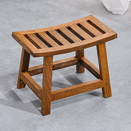 GoodBZ Shower Stools For Shaving Legs With Foot Pedal,wood Waterproof Bathtub Spa Bath Organizer Shaving Foot Rest Footstool,Indoor Or Outdoor Use,Capacity 250kg