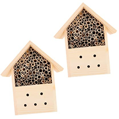 Yardwe 2stücke Insektenhaus Aus Bienenhaus Mit Hängendem Design Honigbiene Nisthaus Für Garten Und Außenbereich Für Bestäuber
