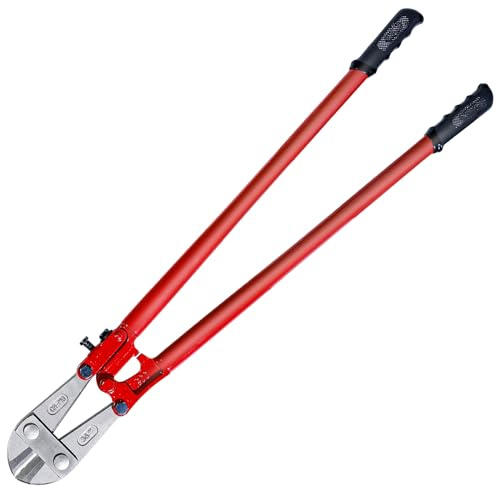 CCLIFE Bolzenschneider, Cr-Mo Bolzenschere, 900 mm, Rot | Bolzenschneider Klein, mit gehärteten Backen, Max. Ø: 12 mm, für Schrauben, Nägel, Ketten bis 30 HRC, Ergonomischer Griff