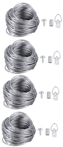 BESTonZON 4 Sätze Drahtseil Haken aus Edelstahl Krähe Pflanzen-Kits Pflanzenbilder Wand kleiderständer Bilderrahmen Aufhängehaken-Kit D-Ring-Bildaufhänger Gewinde Staffelei Suite anschließen