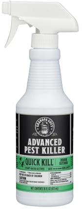 Grandpa Gus's Advanced Pest Killer, Indoor & Outdoor Bug Spray for Home, Ants, Roaches, Flies, Spiders, Fleas, Gnats, Silverfish, Moths & More, Clove & Cottonseed Oil, Kid, Pet Safe, 16 fl oz