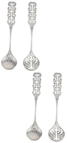 MAGICLULU 4pcs Stainless Steel Stirring Spoons Long Handle Coffee Latte Spoons Rustproof for Kitchen Dessert