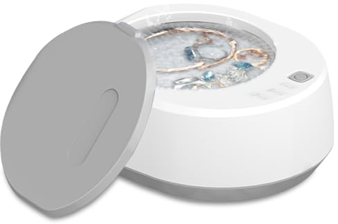 Pulitore ultrasonico ad ultrasuoni per protesi, 49000 Hz, pulitore ultrasonico, 340 ml, 3 modalità per protesi dentarie, retainer, paradenti, pulitore per gioielli ad ultrasuoni