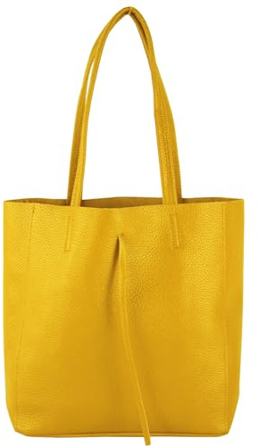 modamoda de T253 Damen Leder Henkeltasche mit Innentasche, handmade in Italy