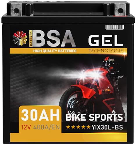 BSA YIX30L-BS GEL Motorrad-Batterie 12V 30Ah YB30L-BS 83200 ersetzt 30Ah