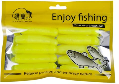 Eventerde Wurmfischen Gummiköder,Weichfischköder,10 Stück weiche Madenköder Wurm-Angelköder - Angelköder mit präziser Sinkgeschwindigkeit, Angelköder für Süß- und Salzwasser