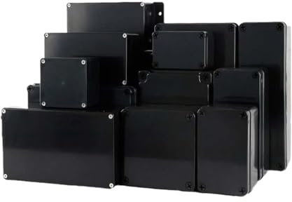 AIRUIXI Boîte de dérivation Boîtier IP67Boîtier de jonction de Fil noirBoîtier d'alimentation extérieurBoîtier en Plastique ABSRetardateur de Flamme(200x200x95mm)