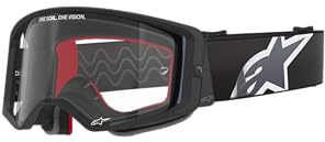 Alpinestars Supertech Corp Absolute Vision Stripe Motocross Brille, schwarz/grau, Einheitsgröße