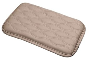 FEILIVCI Ersatz Ersatzteile Universal-Armlehnenpolster fürs Auto Lederbezug Mittelkonsole Autositzbox Schutzkissen Handstützen Armlehne(Beige)