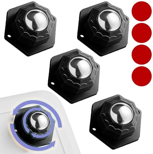 Kugelrollen,Möbelrollen,4 Stück Rollen für Möbel,Möbelrollen Flach Möbel Rollen Sselbstklebendes Möbel Rollen Universal Moving Wheels,Rollen für Möbel für Transport von Möbeln Waren (Schwarz)