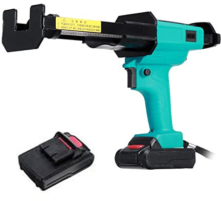16.8V Cordless Caulking Gun, Drip-Free Double tube Cradle Caulking Gun for Standard Caulks, Adhesives, Silicone and Sealants, 5.2AH Battery Powered (2pcs Battery)