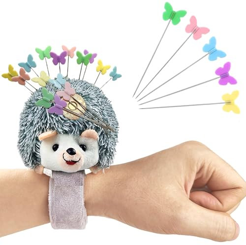 Handledsnålkudde för sömnad med magnetiska, snäpparmband för nålar och nålar (igelkottar)