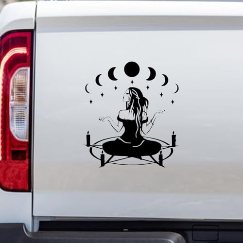myrockshirt Hexen Pentagramm Mond Mondphasen Hexe Aufkleber Sticker Größe&Farbe wählbar Decal