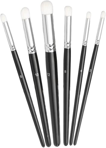 BMYUK Dry Brush Paintbrush Set 6 Sizes Comfortable Grip Soft Bristles For Ceramics Plaster Artifacts Craft Brushes Miniature Detail Outlining