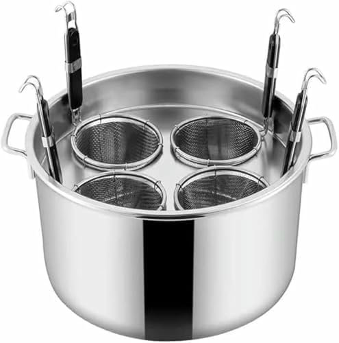 FLTRGO Pentola Multifunzionale per zuppa con colino, utensile per Cucinare la Pasta con cestelli per colino, Set per pentole per Pasta con cestello per colino, Set di pentole, Set di Inserti per cu~/