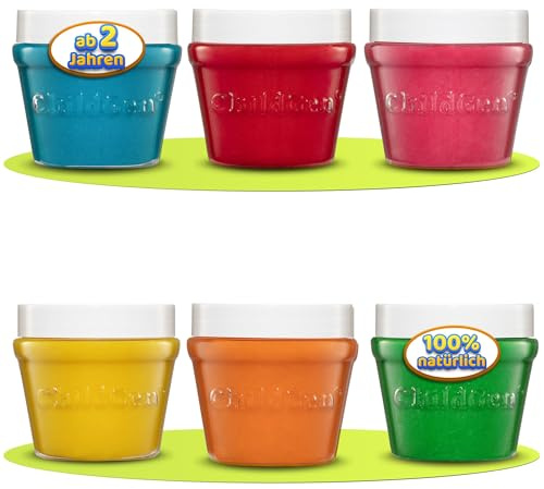 ChildGen Knete Play Dough, ungiftig, 100% natürliche Inhaltsstoffe, vegan Knete, Lebensmittelqualität, Kinderknete, Knete ab 2 Jahre, Knetezubehör, Knetset, Knete -Set, Spielknete - 6 x 125g