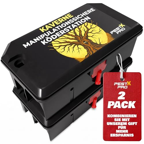 Pest X Pro Hollow – 2X Empty Rat Bait Box for Block, Pasta, or Grain Bait, Refillable & Reusable Tamper-Resistant Rodent Station for Indoor & Outdoor Use, Professional Grade, Safe & Versatile