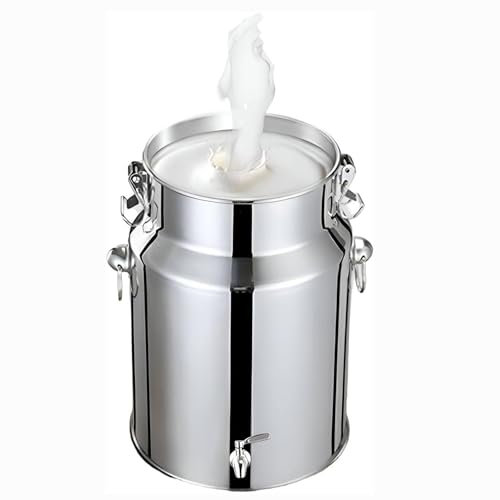 Lechera Acero Inoxidable 5 Litros 201,con Tapa/grifo/asa, Para Transportar o Almacenar Leche,Capacity-35L