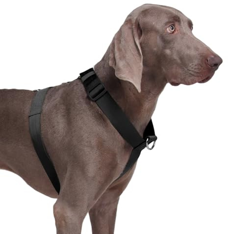 FEimaX Hundegeschirr Mittelgroße Hunde Ausbruchsicher Haustier Taktisches Anti Zug Y-Geschirr No Pull Hundegeschirr Große Hunde, Atmungsaktives Verstellbares Brustgeschirr mit Gepolstert (Schwarz,XL)