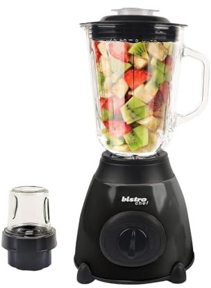 Bistro Chef Ice Nuts Crushing Mixer Blender, 2 in 1 Professional Handheld Blender 850W for Ice Crusher, Smoothie Maker, Fruit Juice, Milkshake (Black)