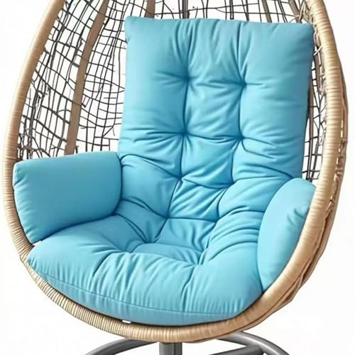 Genérico Cojín para Silla Colgante de Exterior, Cojín de Jardín Cojín para Columpio Colgante Asiento de Cesta Cojín Lavable para Asiento de Hamaca Mecedora Colgante,Sky Blue
