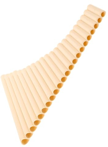 Panflöte G-dur mit 22 Röhren für Schüler und Erwachsene | Traditionelles Blasinstrument, Links oder Rechtsseitig Spielbar, Beige Kunststoffausführung, Musikunterricht und Bühne