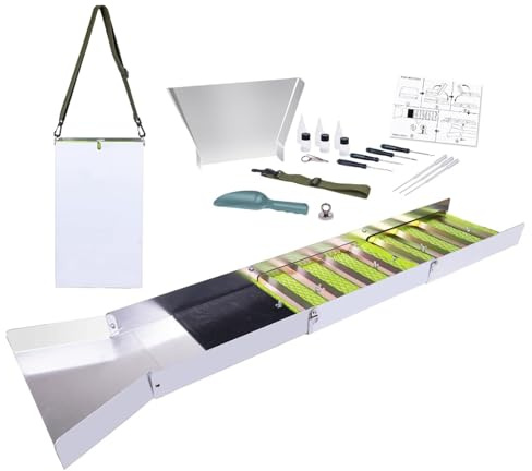 MasYosh Rampe de Lavage Pliable en Alliage d’Aluminium 127 cm – Kit Portable de Prospection d’Or pour Rivières & Ruisseaux