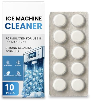 Thewasc Comprimés De Nettoyage Machine À Glace Icemaker Cleaner 10 Pièces Technologie Détartrage Avancée pour Éliminer Les Odeurs Comprimés Nettoyage Fabricant Production Propre