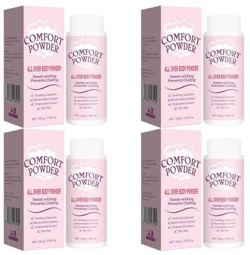Polvo corporal Comfort – Sin talco contra la fricción y el sudor – Antirozaduras para muslos, pecho y zonas íntimas – con aroma a lavanda – No grasa, para todo tipo de piel (4 unidades)