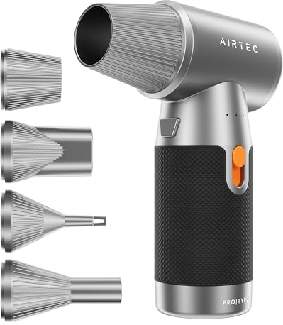 IT Dusters AirTec Ultra Cordless Air Duster for PC & Electronics, Rechargeable Electric Air Blower for Keyboard, Laptop, Console & Home Cleaning, Alternative to Canned Air (Type 8 - Space Core)
