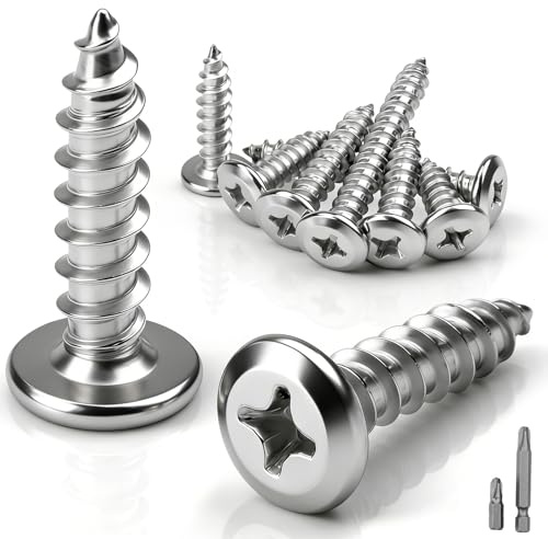 Mawmuaw Viti Per Legno In Acciaio Inox A2 V2A, 25 Pezzi M4x30mm Viti A Testa Piatta Viti Autofilettanti A Croce Viti Autofilettanti A Filettatura Completa