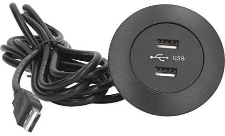 ZAWELIYO Sofa USB Charging Socket, Flush Mount Dual USB Ports with AC Outlet, Recessed Installation Power Outlet for Recliner Bedside Home Use (Black)