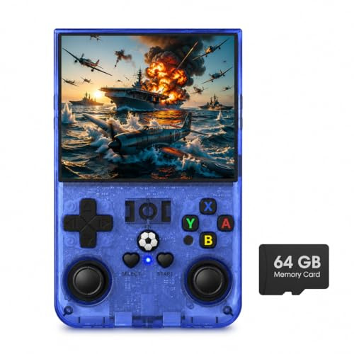 R36MAX Retro Handheld Gaming Console, Retro Handheld Games Console, Open Source Linux System, 4.0 Inch Screen Video Game Console with 18,000+ Classic Games (Navy Blue)