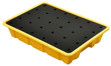 XBTGS Plataforma modular de contención de derrames, bandeja de rejilla apilable, paleta de capacidad de tambor de aceite con drenaje, solución de seguridad industrial para garaje de fábrica y cocina